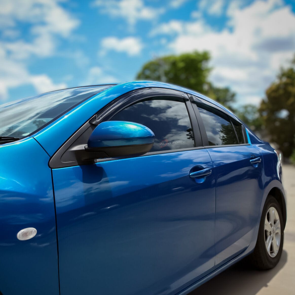 Installed view -  Mazda 3 Sedan Weather Shields 2009-2013 - HIC Premium