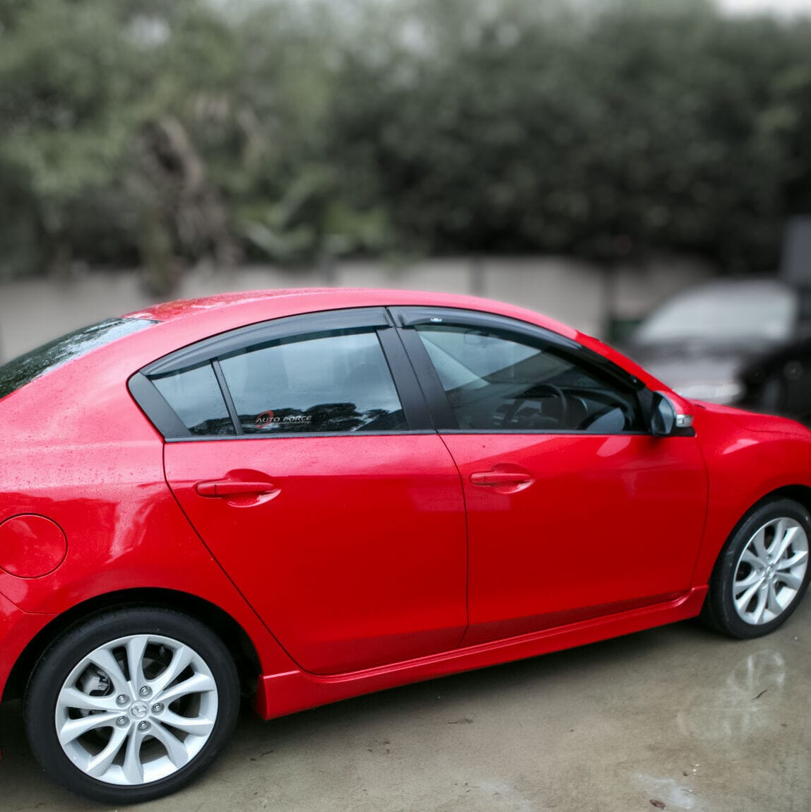 Installed view -  Mazda 3 Sedan Weather Shields 2009-2013 - HIC Premium