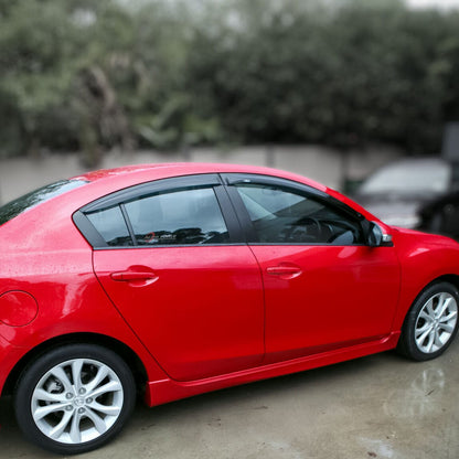 Installed view -  Mazda 3 Sedan Weather Shields 2009-2013 - HIC Premium