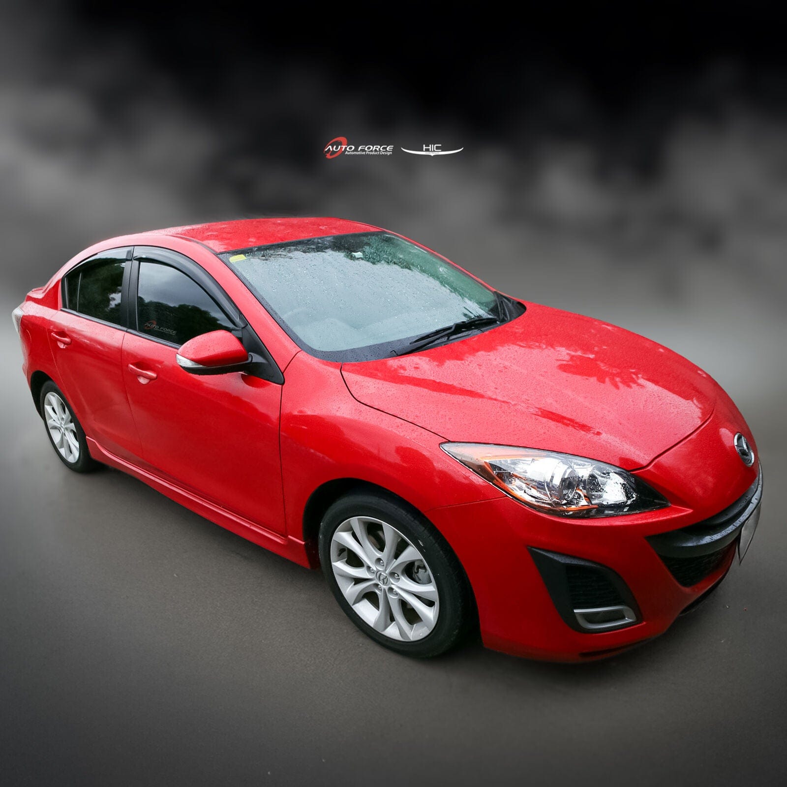 Installed view -  Mazda 3 Sedan Weather Shields 2009-2013 - HIC Premium