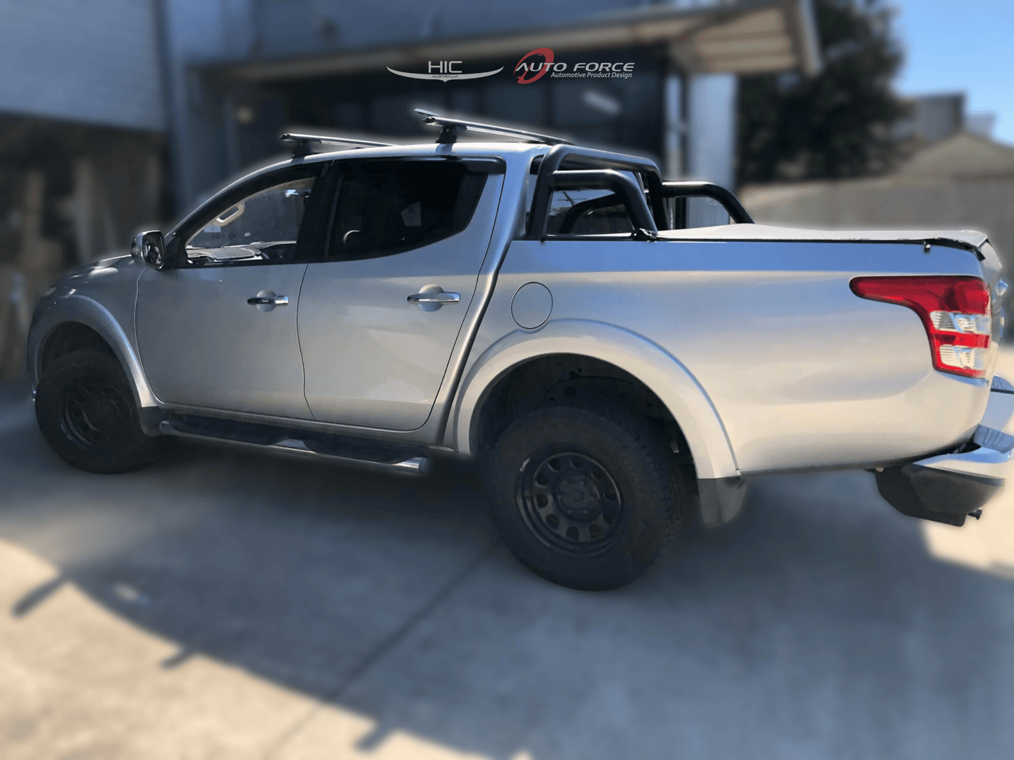Installed view -  Mitsubishi Triton MQ MR Weather Shields 2015-2023 Dual Cab - HIC