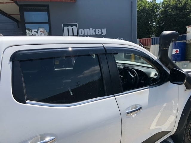 Installed view -  Nissan Navara NP300 Weather Shields 2015-2021 Injection Moulded - HIC Premium