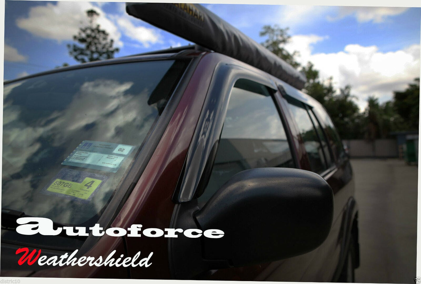 Installed view -  Nissan Pathfinder R50 WX Weather Shields 1996-2005 - HIC Premium