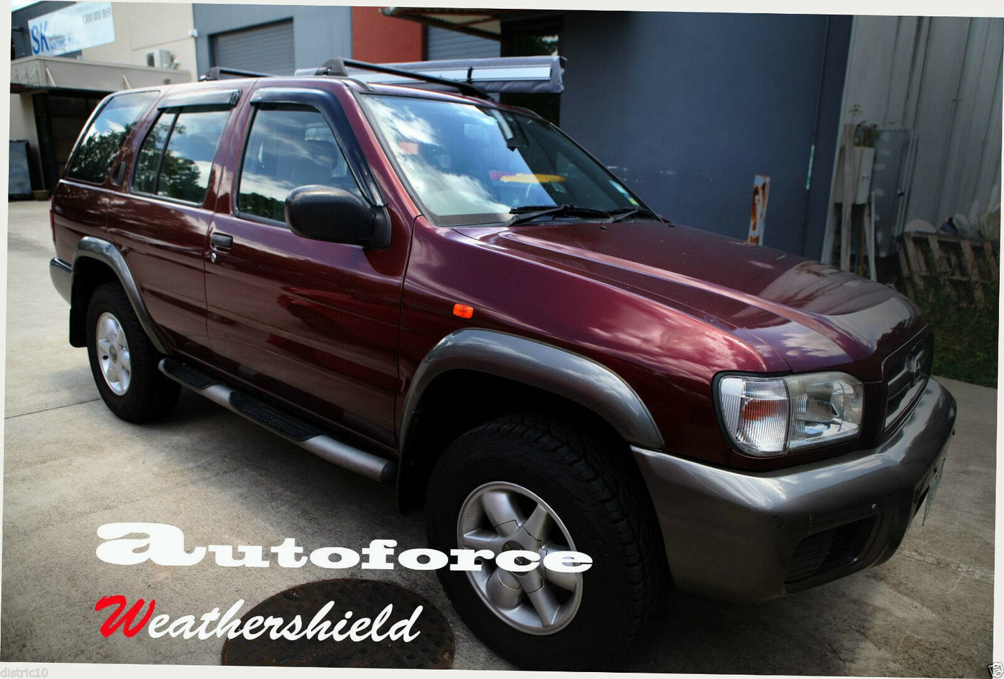 Installed view -  Nissan Pathfinder R50 WX Weather Shields 1996-2005 - HIC Premium