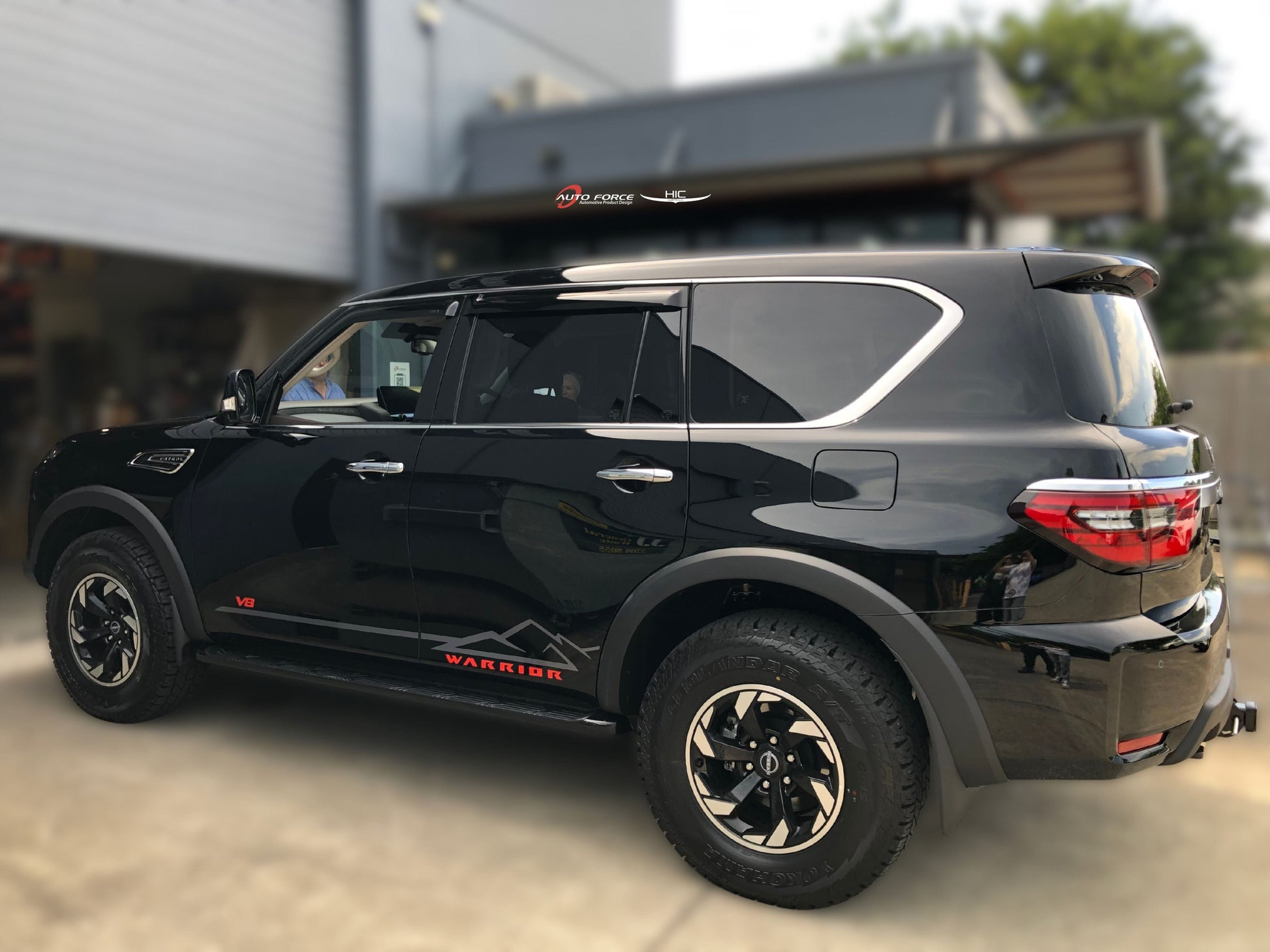 Installed view -  Nissan Patrol Y62 Weather Shields 2013-Onwards - HIC Premium