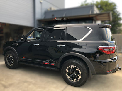 Installed view -  Nissan Patrol Y62 Weather Shields 2013-Onwards - HIC Premium