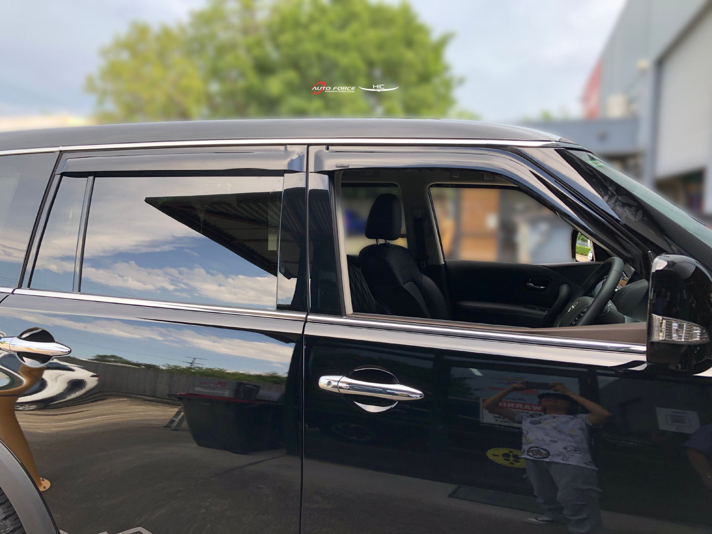 Installed view -  Nissan Patrol Y62 Weather Shields 2013-Onwards - HIC Premium