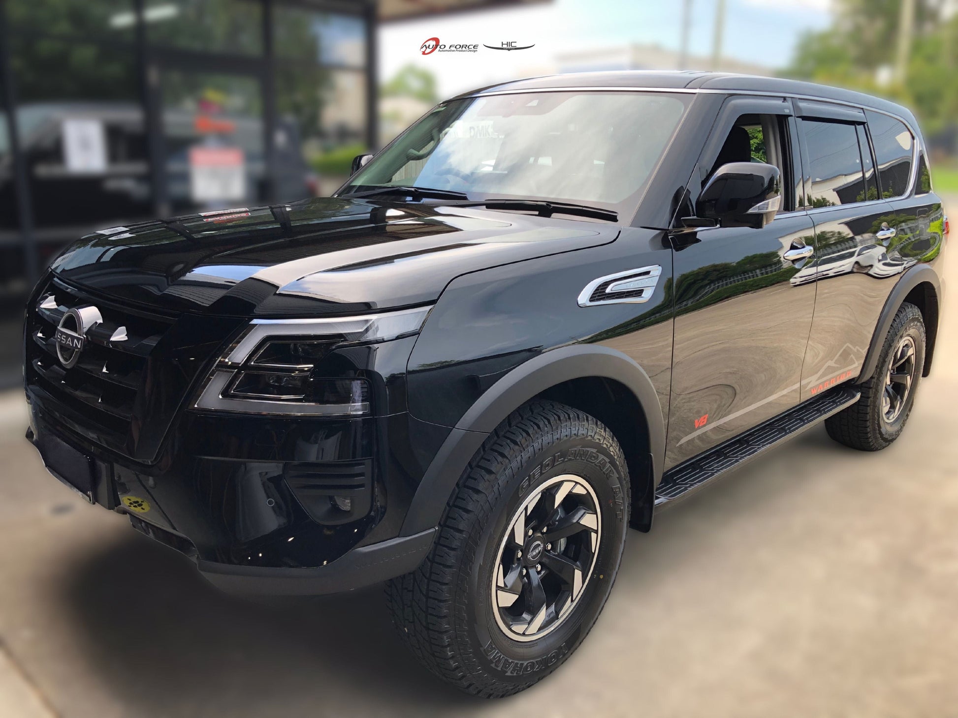 Installed view -  Nissan Patrol Y62 Weather Shields 2013-Onwards - HIC Premium