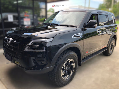 Installed view -  Nissan Patrol Y62 Weather Shields 2013-Onwards - HIC Premium