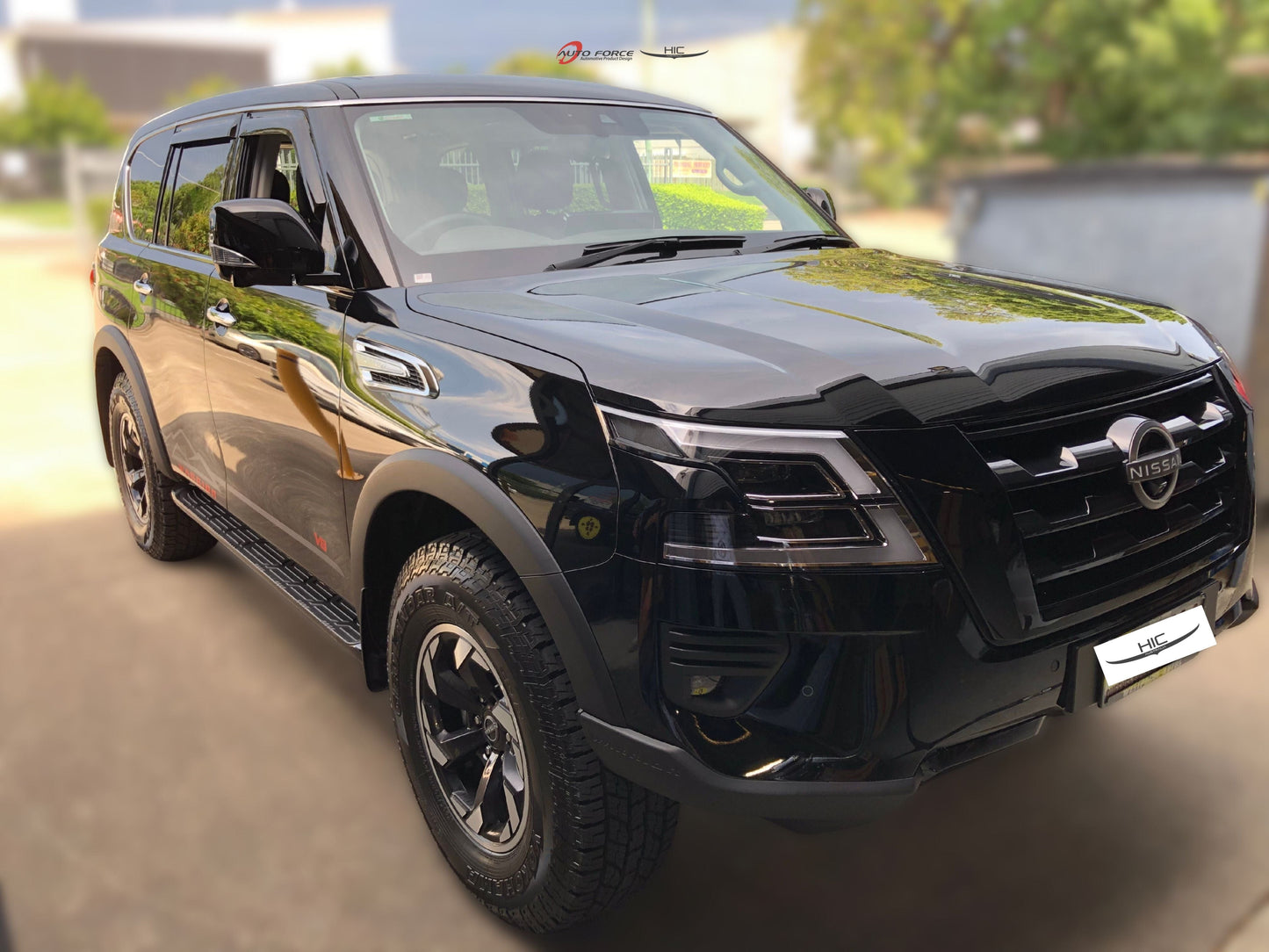 Installed view -  Nissan Patrol Y62 Weather Shields 2013-Onwards - HIC Premium