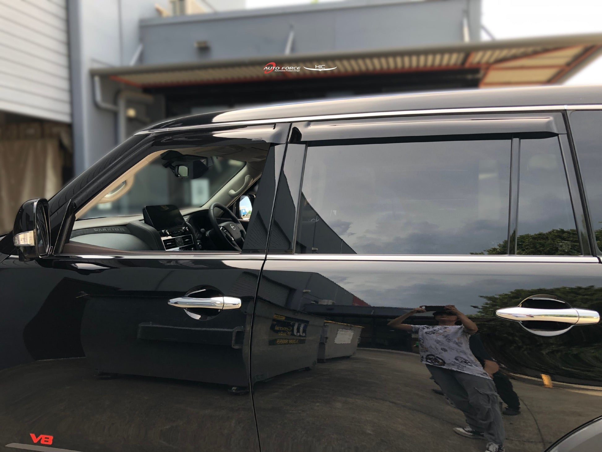 Installed view -  Nissan Patrol Y62 Weather Shields 2013-Onwards - HIC Premium