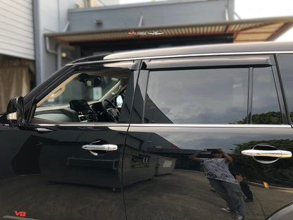 Installed view -  Nissan Patrol Y62 Weather Shields 2013-Onwards - HIC Premium