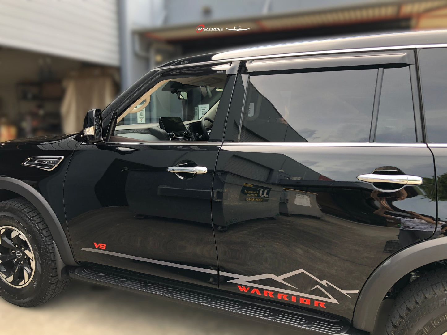 Installed view -  Nissan Patrol Y62 Weather Shields 2013-Onwards - HIC Premium