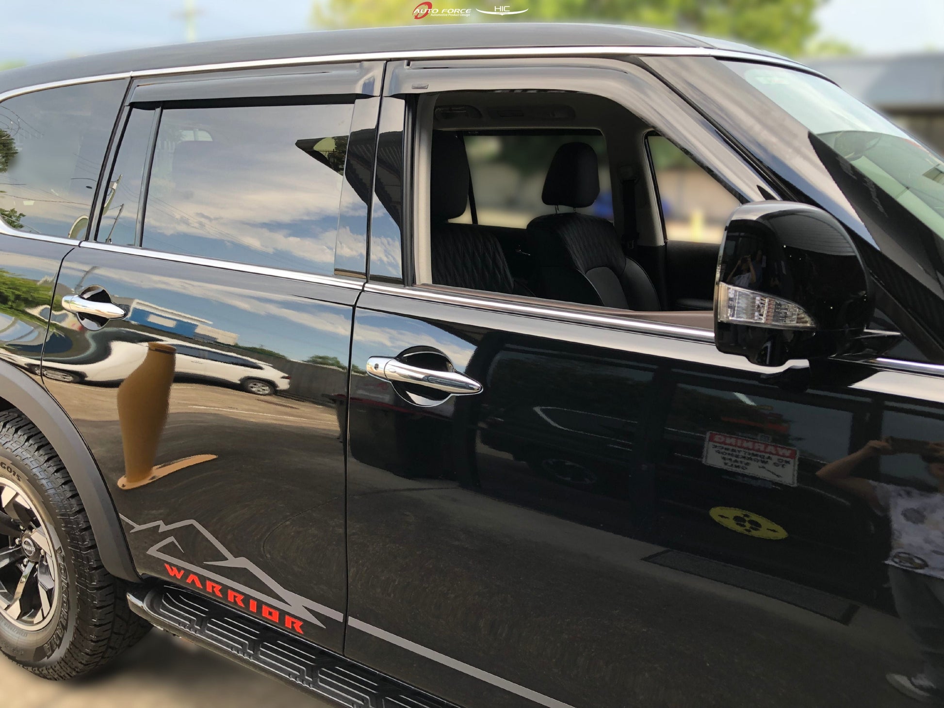 Installed view -  Nissan Patrol Y62 Weather Shields 2013-Onwards - HIC Premium