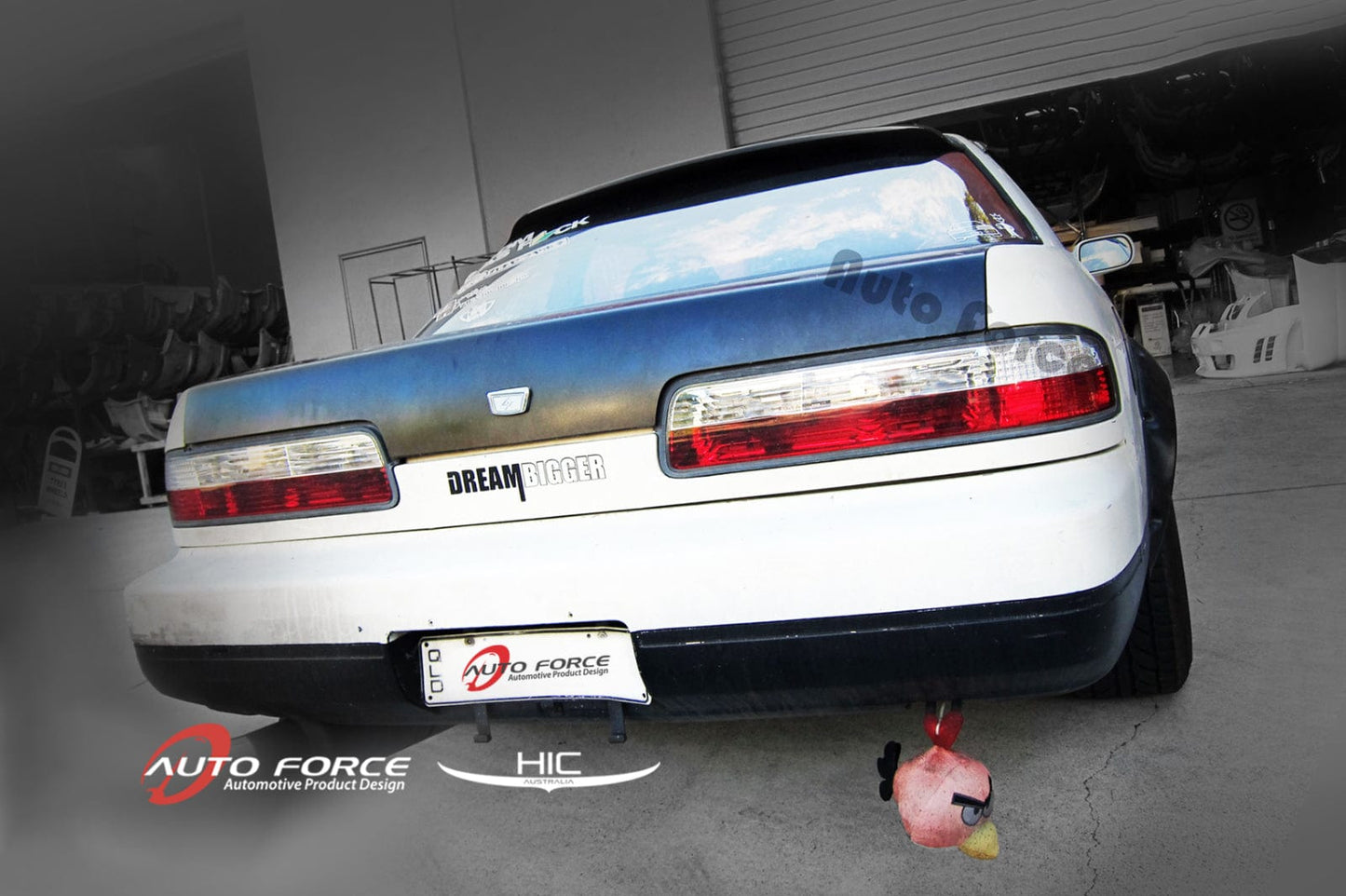 Installed view -  Nissan Silvia S13 Rear Roof Spoiler - HIC Premium