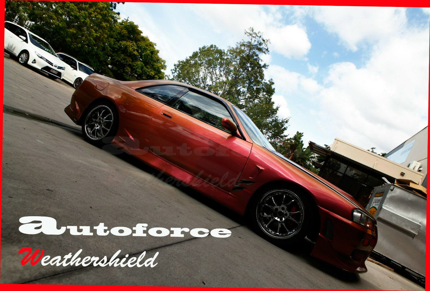 Installed view -  Nissan Skyline R33 GTR Weather Shields - HIC Premium