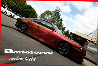 Installed view -  Nissan Skyline R33 GTR Weather Shields - HIC Premium