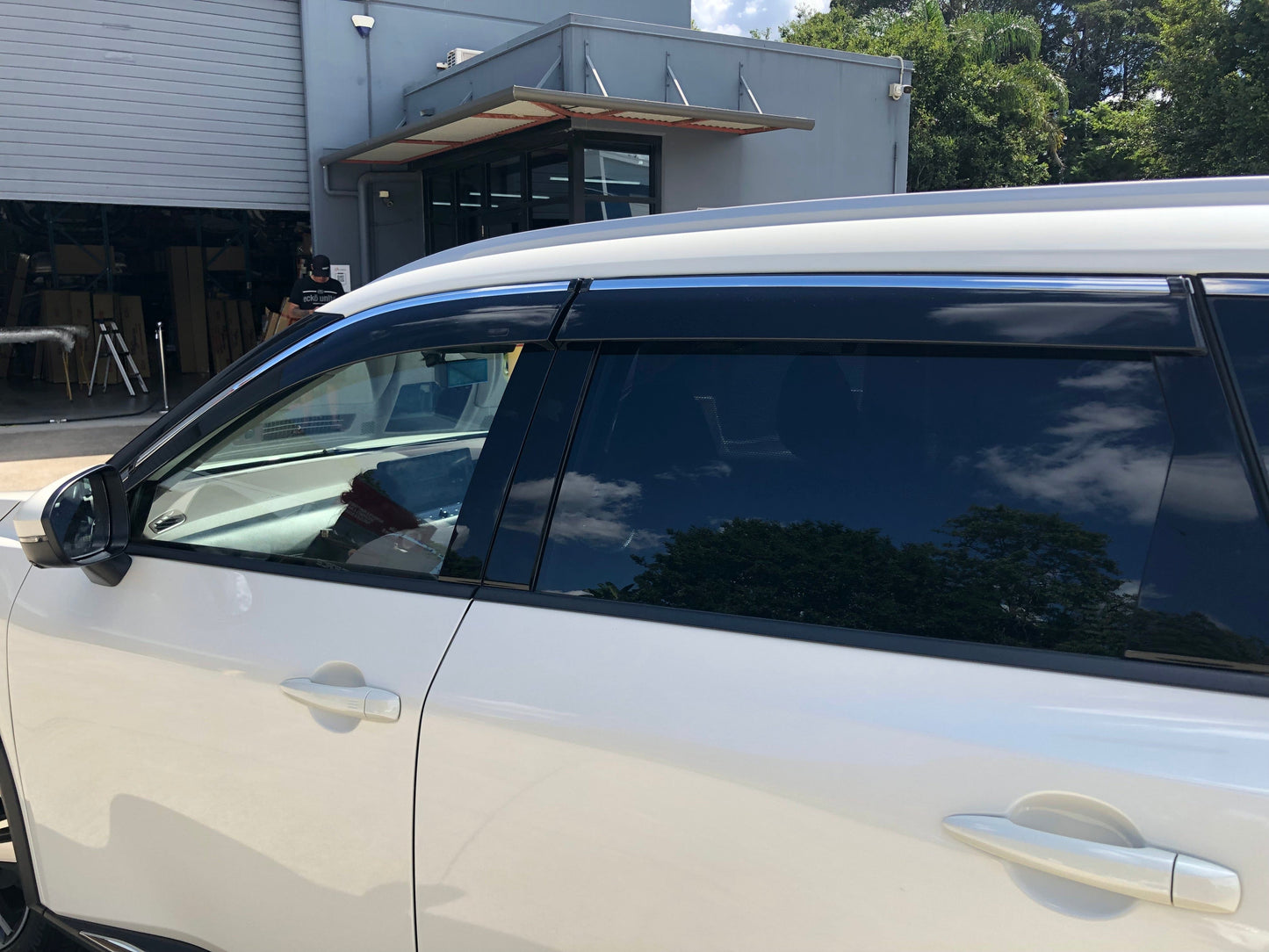 Installed view -  Nissan X-Trail T33 Weather Shields 2021-2026 with Chrome Trim - HIC Premium