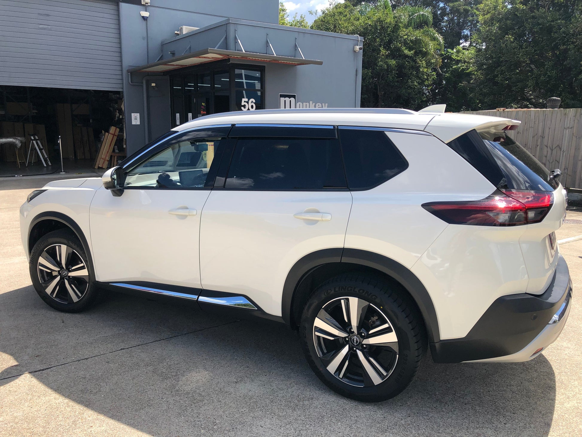 Installed view -  Nissan X-Trail T33 Weather Shields 2021-2026 with Chrome Trim - HIC Premium