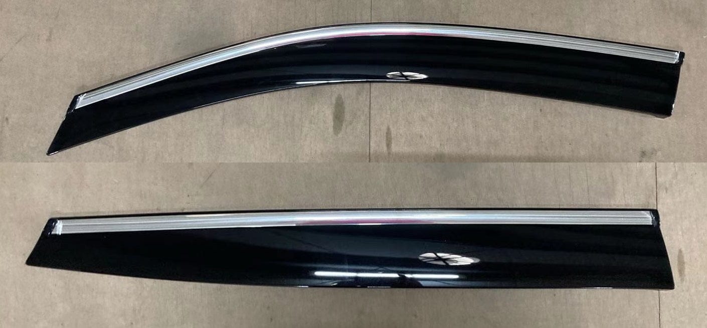 Installed view -  Subaru Outback BT Weather Shields 2020-2026 with Chrome Trim - HIC Premium