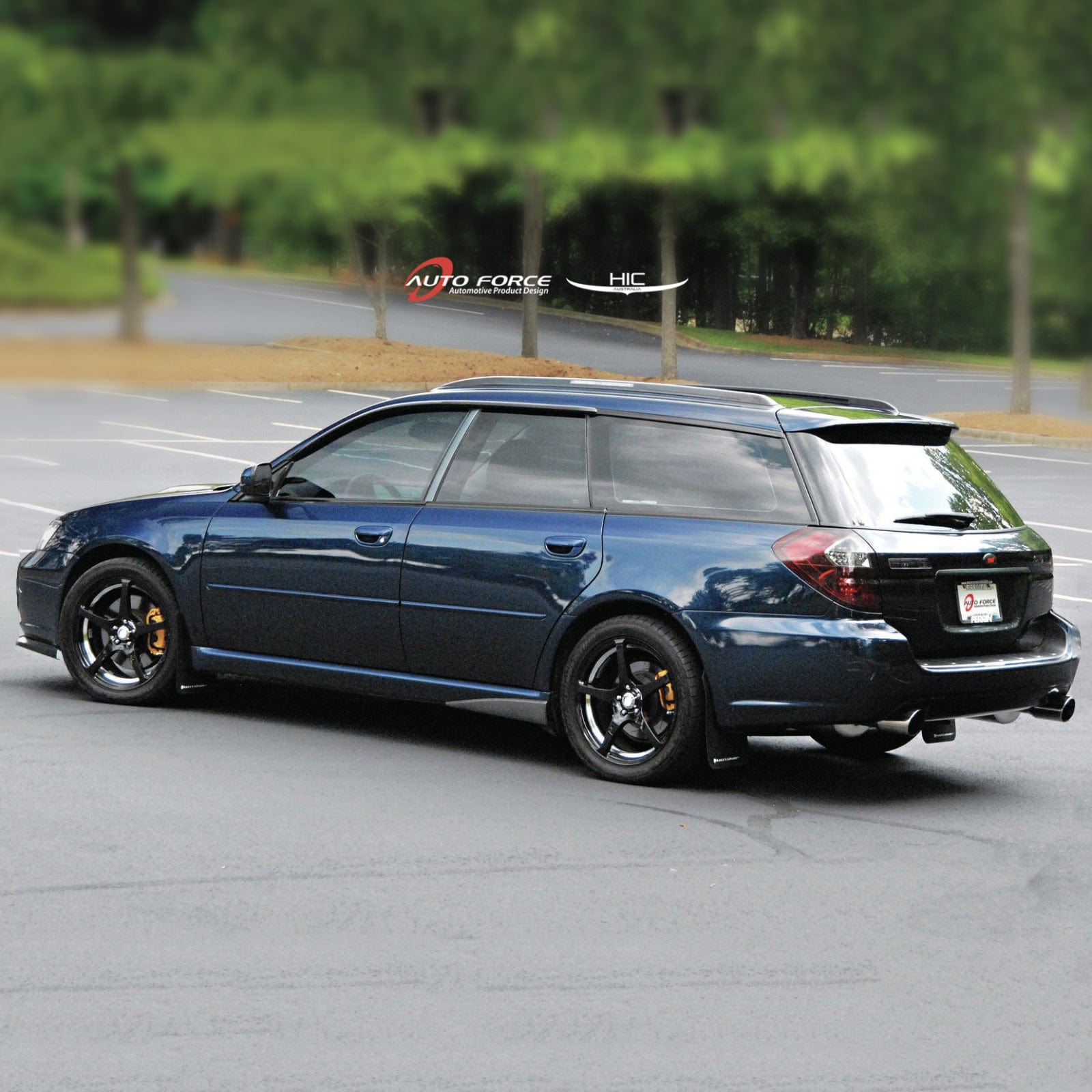 Installed view -  Subaru Outback Gen 4 Weather Shields 2003-2008 - HIC Premium