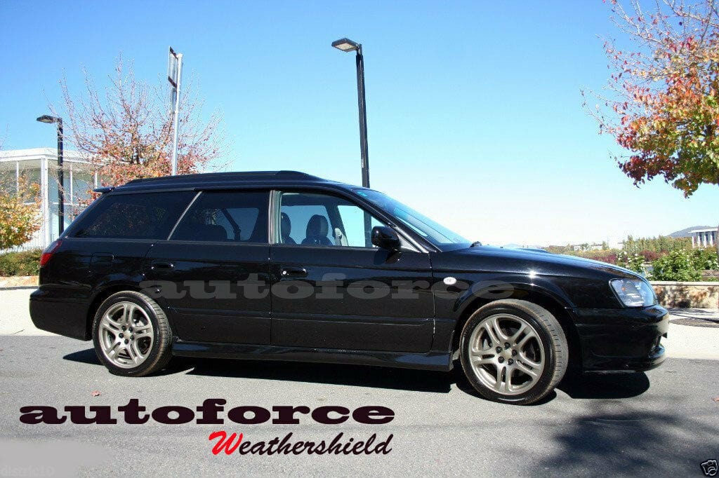 Installed view -  Subaru Outback Gen 4 Weather Shields 2003-2008 - HIC Premium