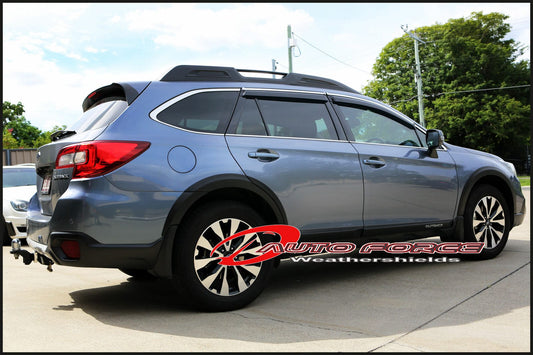 Installed view -  Subaru Outback Weather Shields 2015-2019 - HIC Premium
