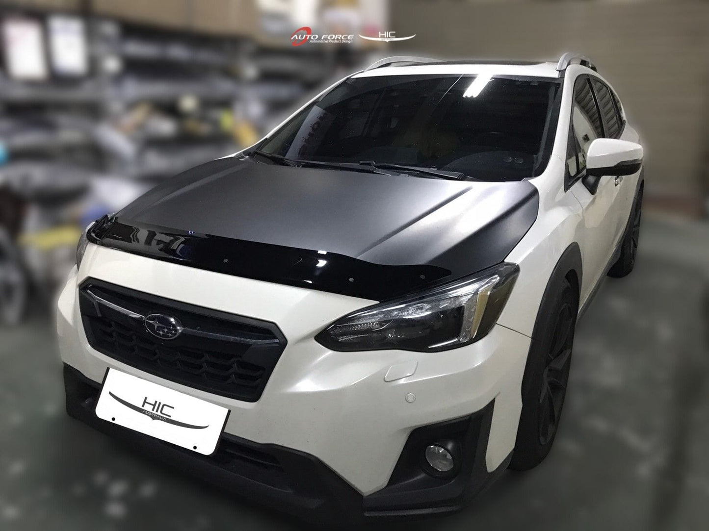 Installed view -  Subaru XV / Impreza 5 Door Hatch Bonnet Protector 2017-On - HIC Premium
