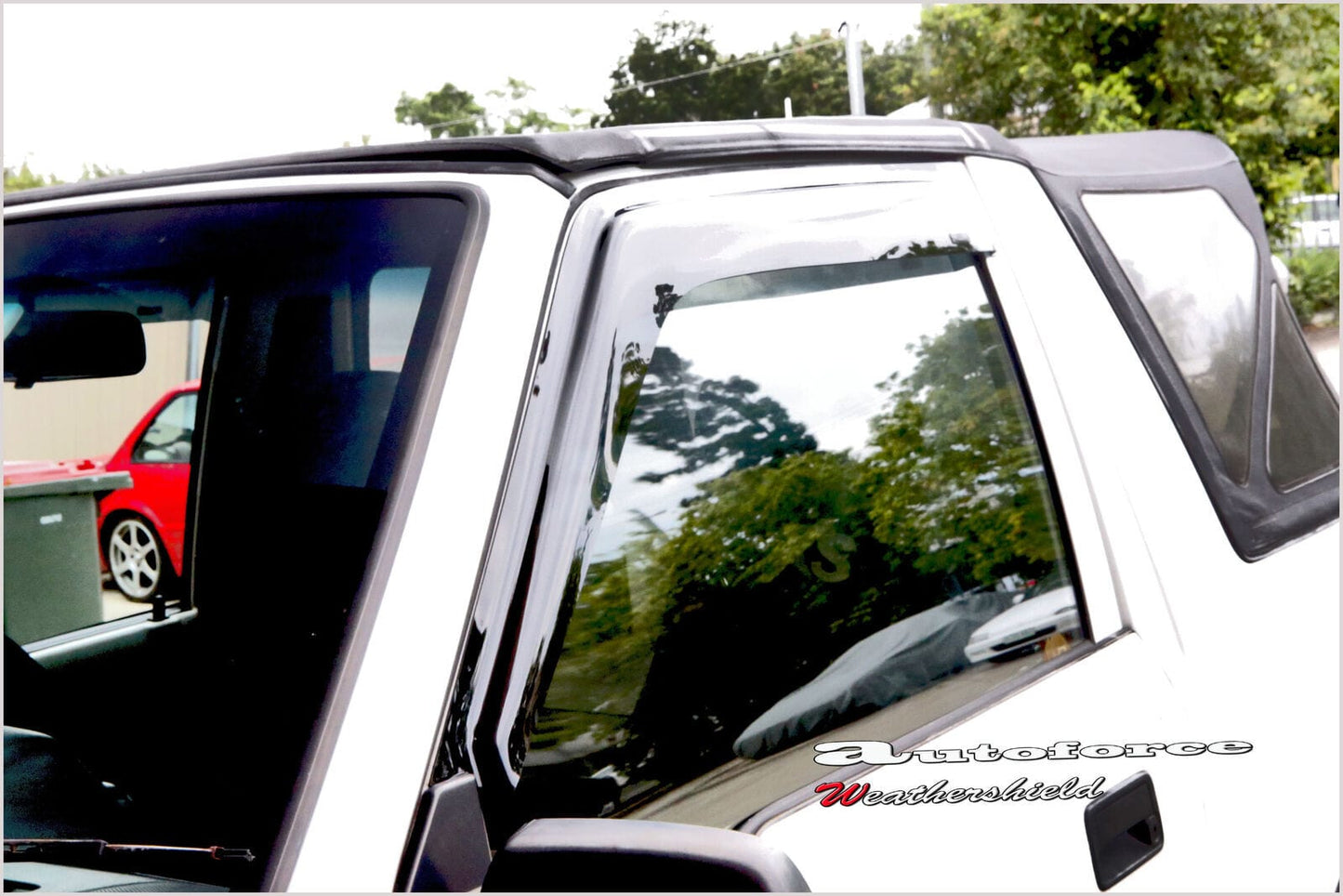 Installed view -  Suzuki Vitara Weather Shields 1988-1997 - HIC Premium