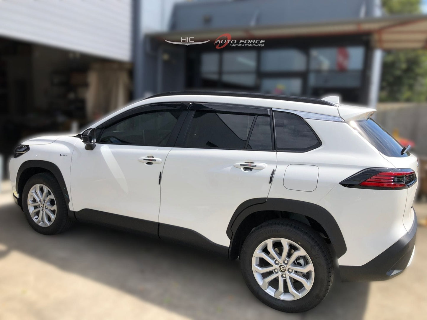Installed view -  Toyota Corolla Cross Weather Shields 5 Door 2020-2026 - HIC Premium