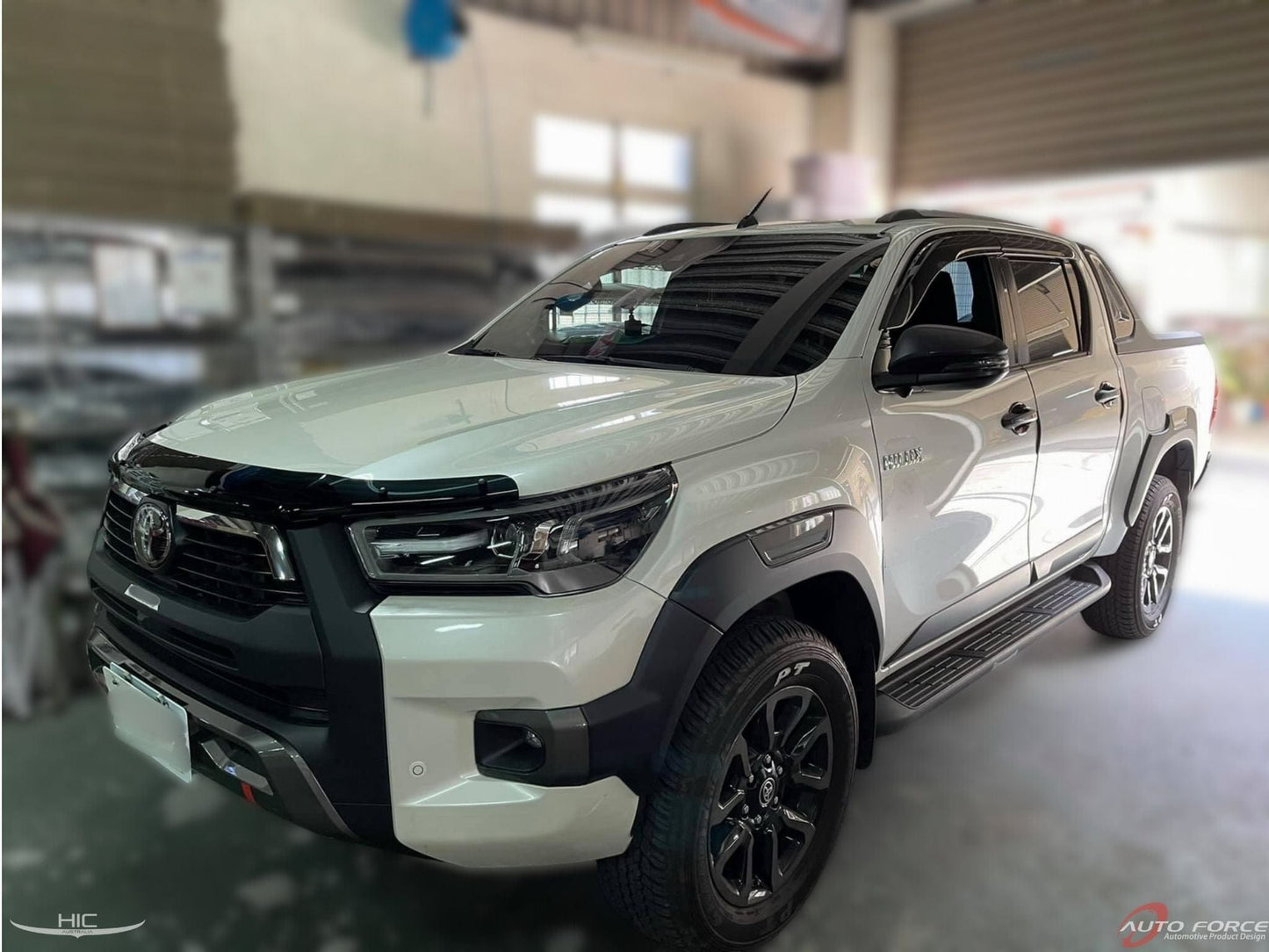 Installed view -  Toyota Hilux N80 Bonnet Protector 2020-2024 - HIC Premium