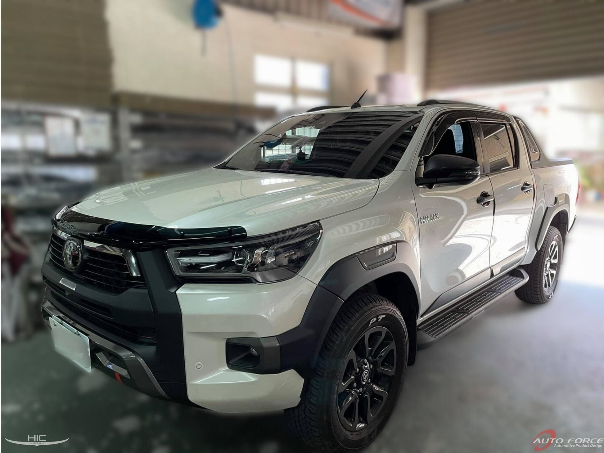 Installed view -  Toyota Hilux N80 Bonnet Protector 2020-2024 - HIC Premium