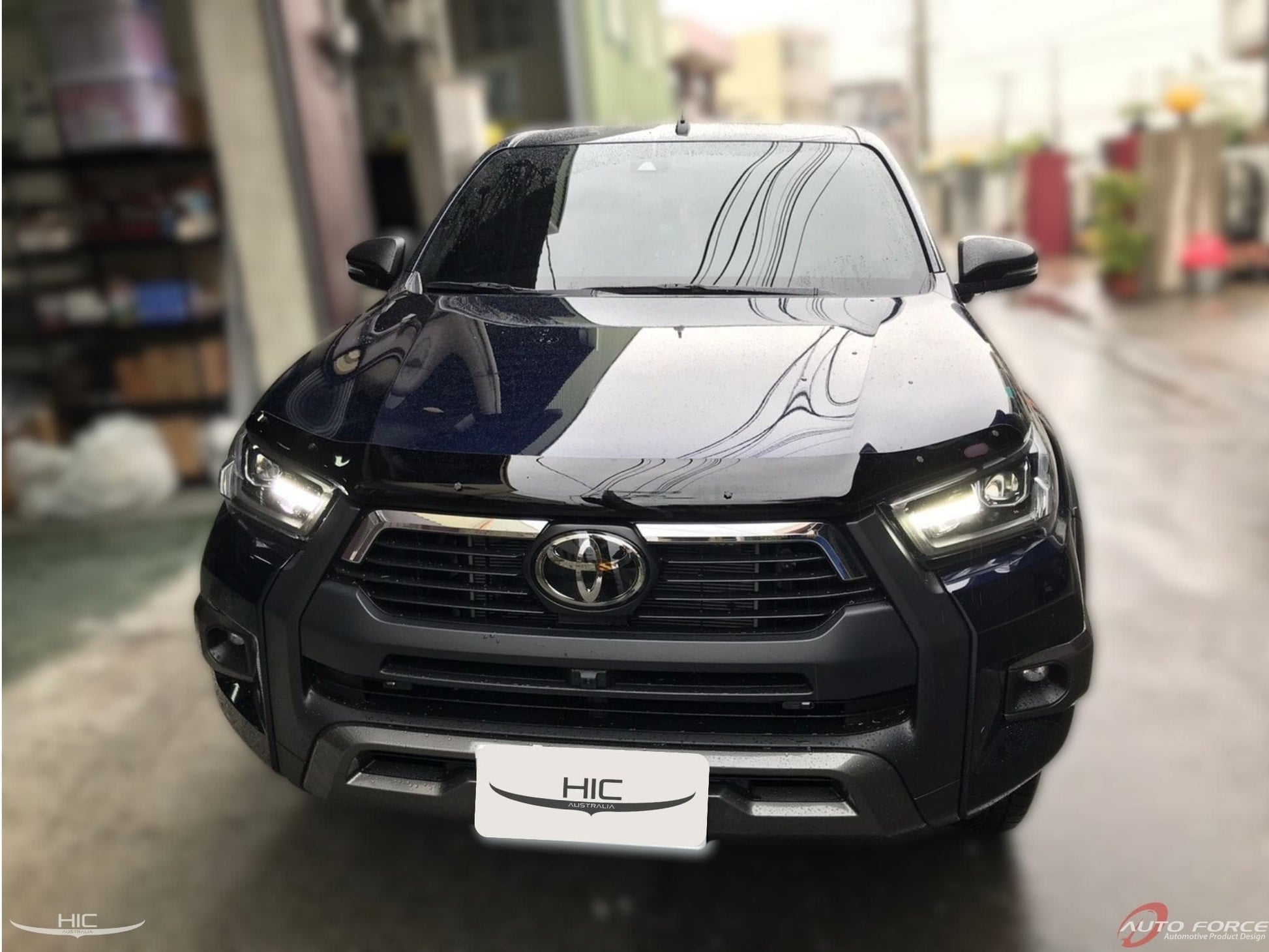 Installed view -  Toyota Hilux N80 Bonnet Protector 2020-2024 - HIC Premium