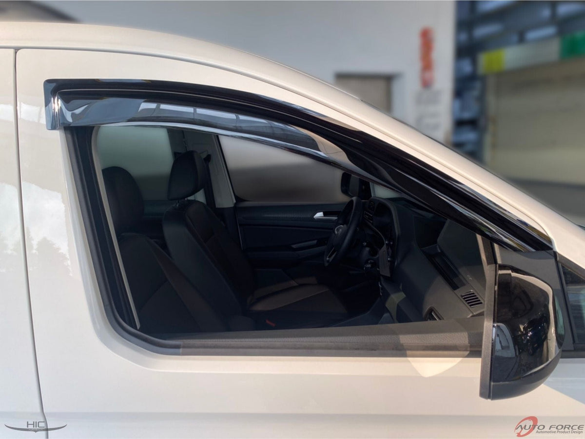 Volkswagen Caddy Weather Shields 2021-2026 - HIC Premium, close-up driver's window