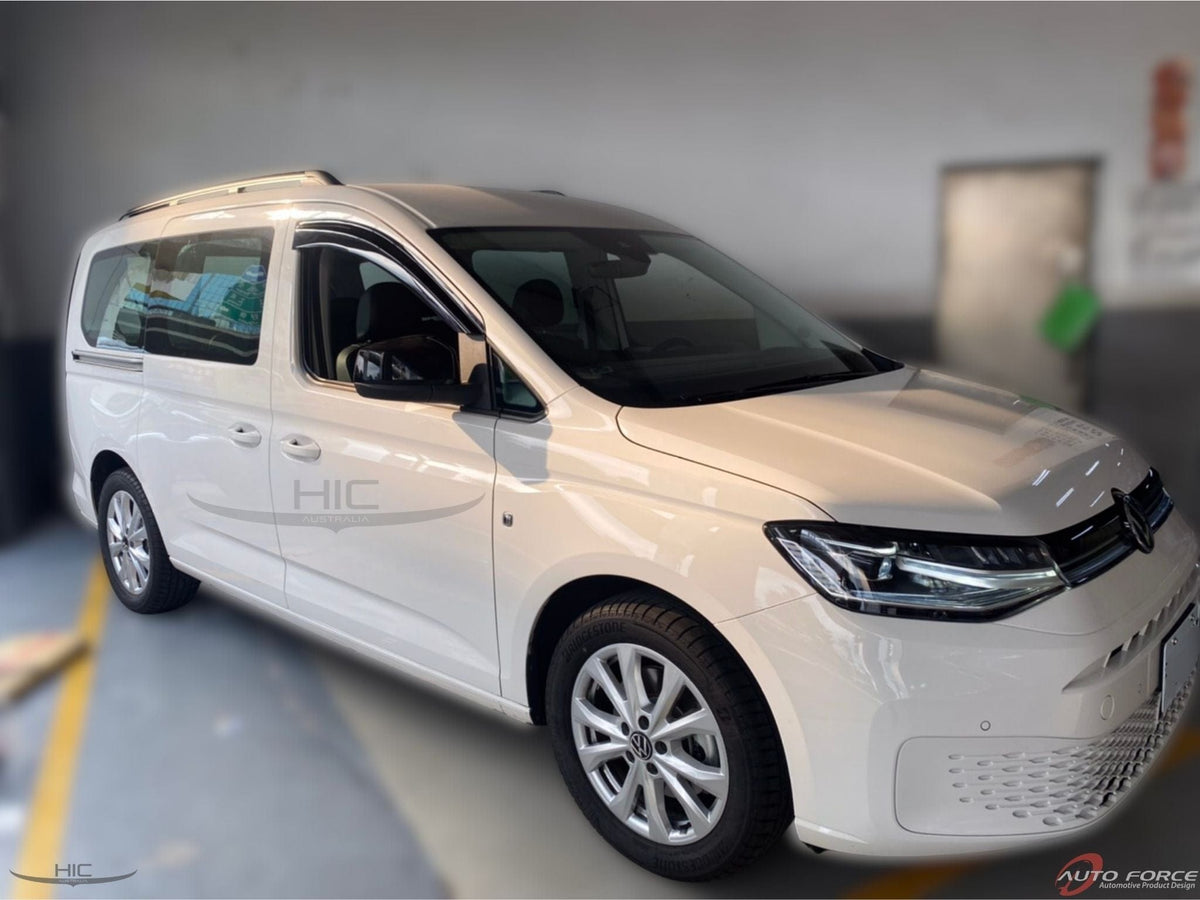 Installed view -  Volkswagen Caddy Weather Shields 2021-2026 - HIC Premium