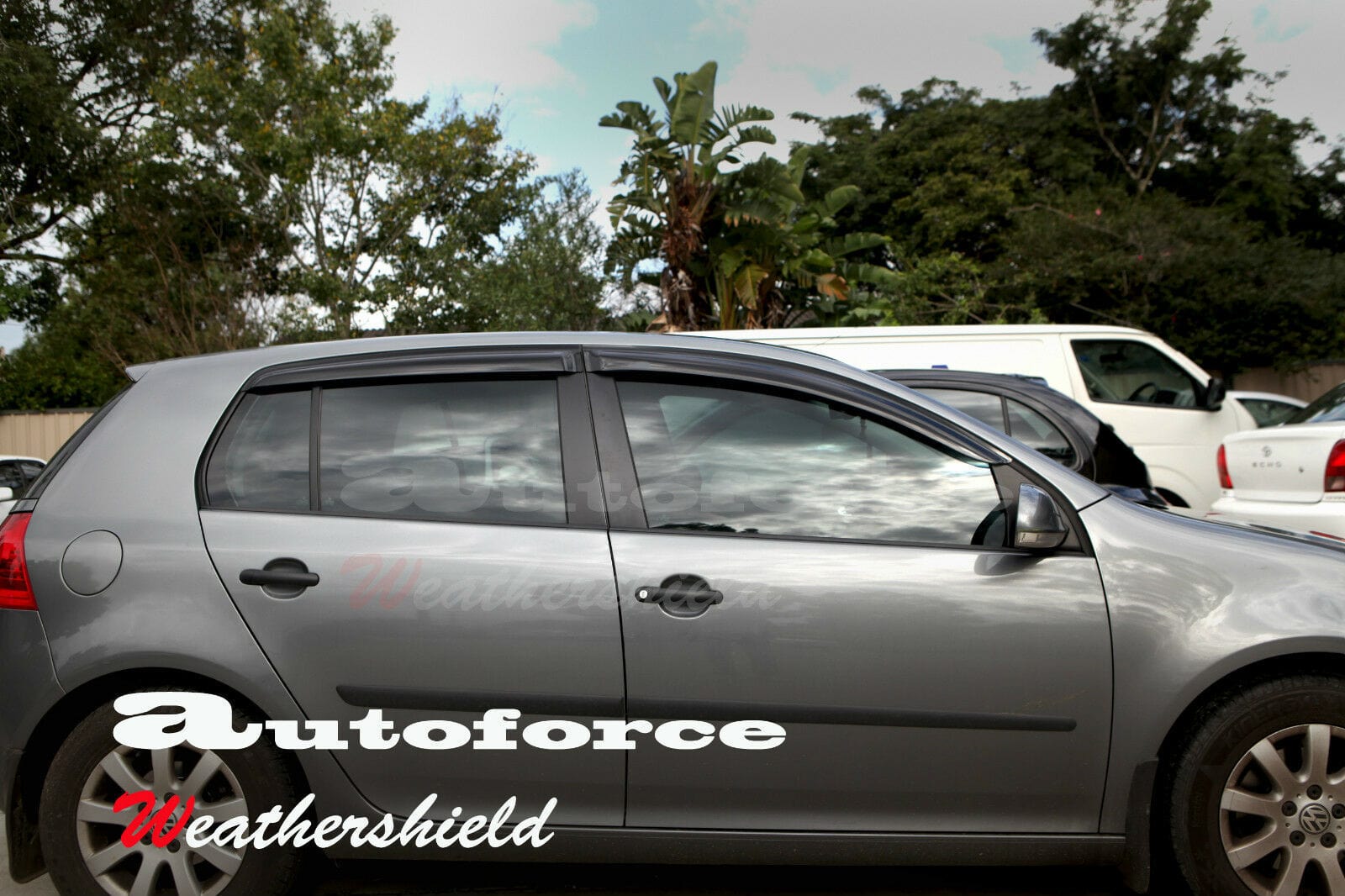 Installed view -  Volkswagen Golf MK5 Weather Shields 2005-2008 - HIC Premium