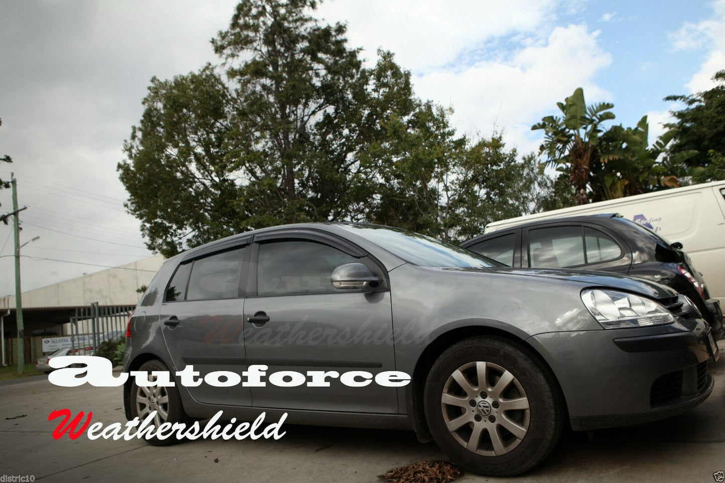 Installed view -  Volkswagen Golf MK5 Weather Shields 2005-2008 - HIC Premium