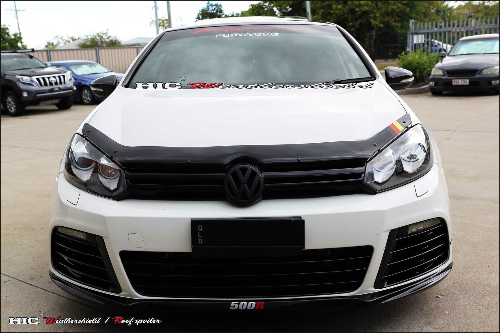 Installed view -  Volkswagen Golf MK6 Bonnet Protector 2009-2013 - HIC Premium