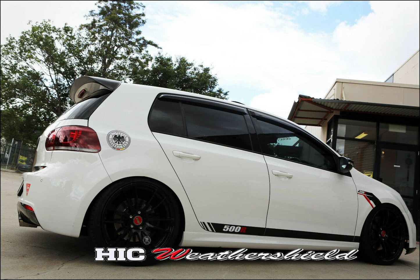 Installed view -  Volkswagen Golf MK6 Weather Shields 2009-2013 - HIC Premium