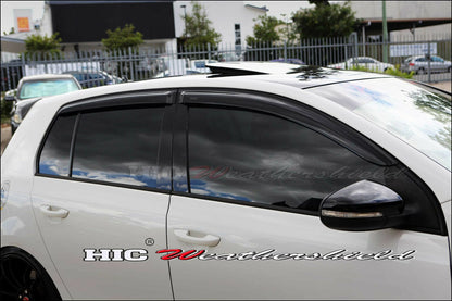 Installed view -  Volkswagen Golf MK6 Weather Shields 2009-2013 - HIC Premium