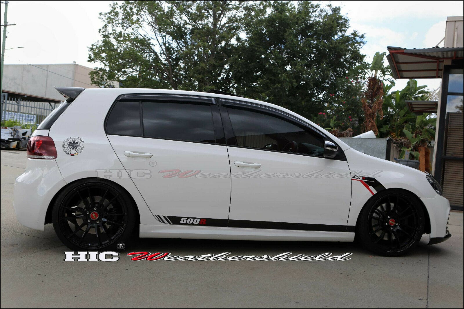 Installed view -  Volkswagen Golf MK6 Weather Shields 2009-2013 - HIC Premium